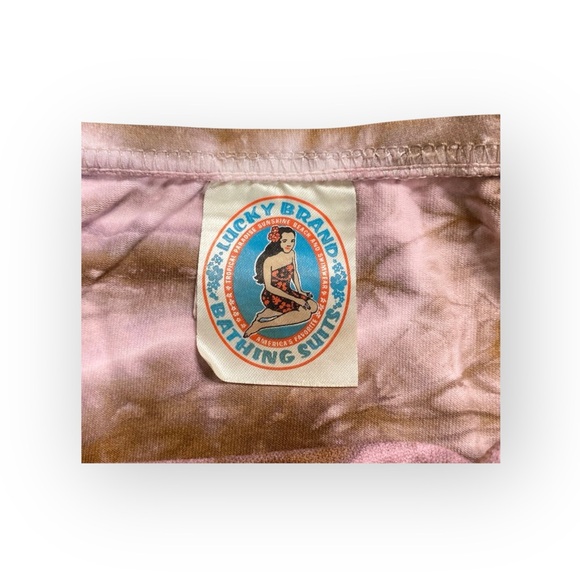 new Vintage 90’s: Lucky Brand ✌︎︎ Tie Dye Bikini Bottoms ✌︎︎ Floral Print Pink - Picture 6 of 16